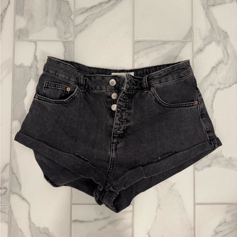 Topshop black denim shorts